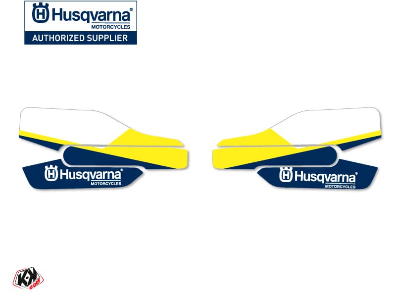 kit graphique stickers de protège mains legend motocross husqvarna te-fe bleu