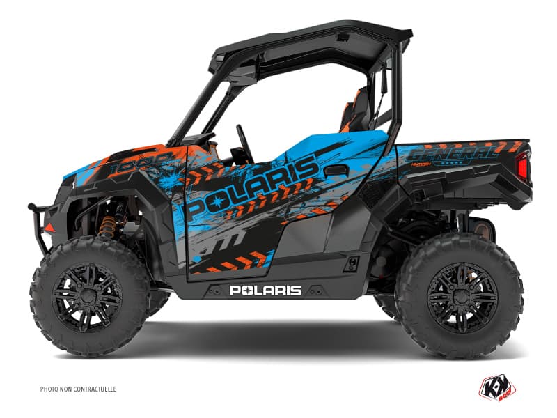 Kit graphique SSV Lifter Polaris GENERAL 1000 Orange Bleu