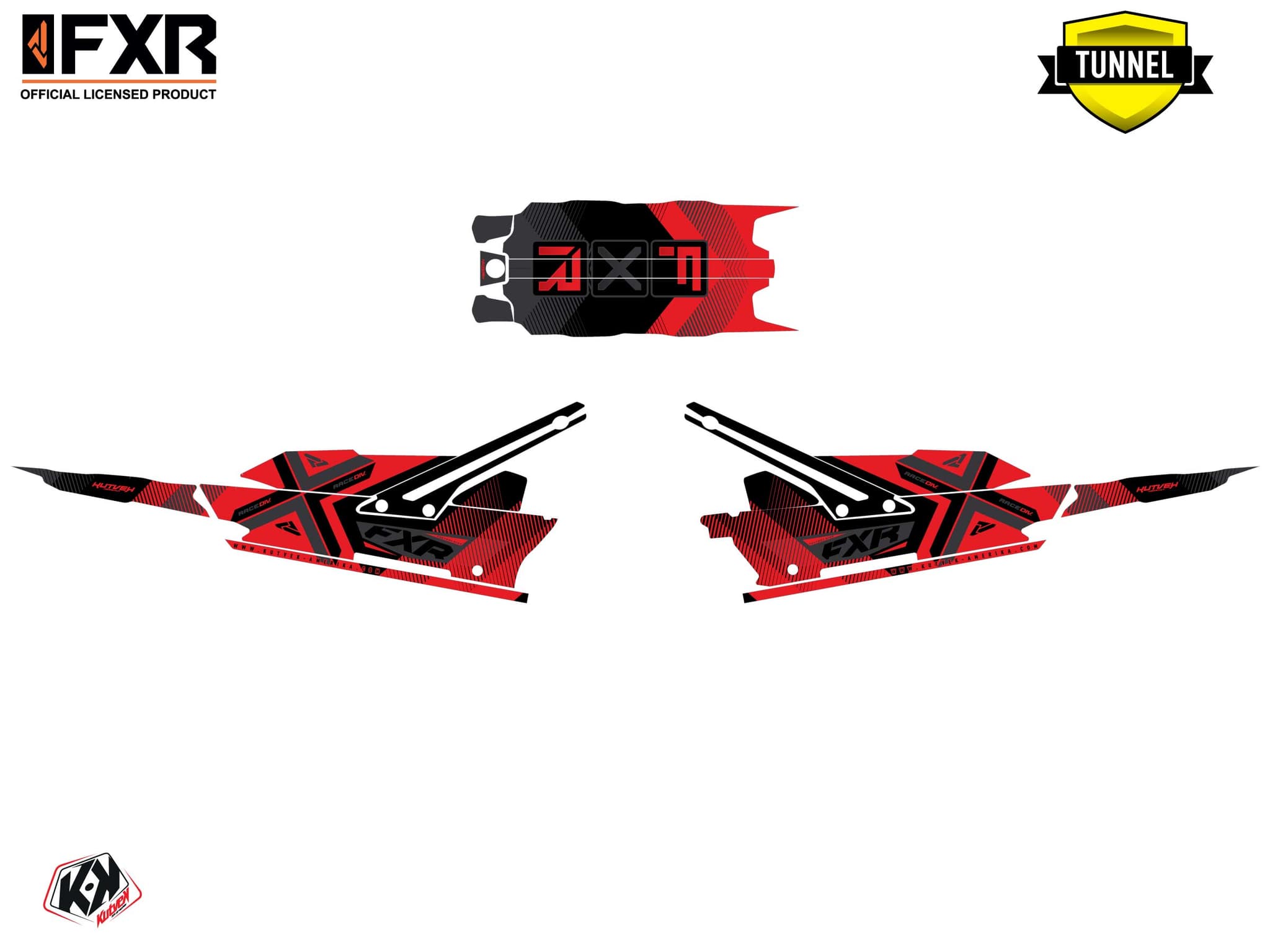 Graphic Kit Snowmobile Lynx Boondocker DS FXR Marginal Red | Lynx | Kutvek