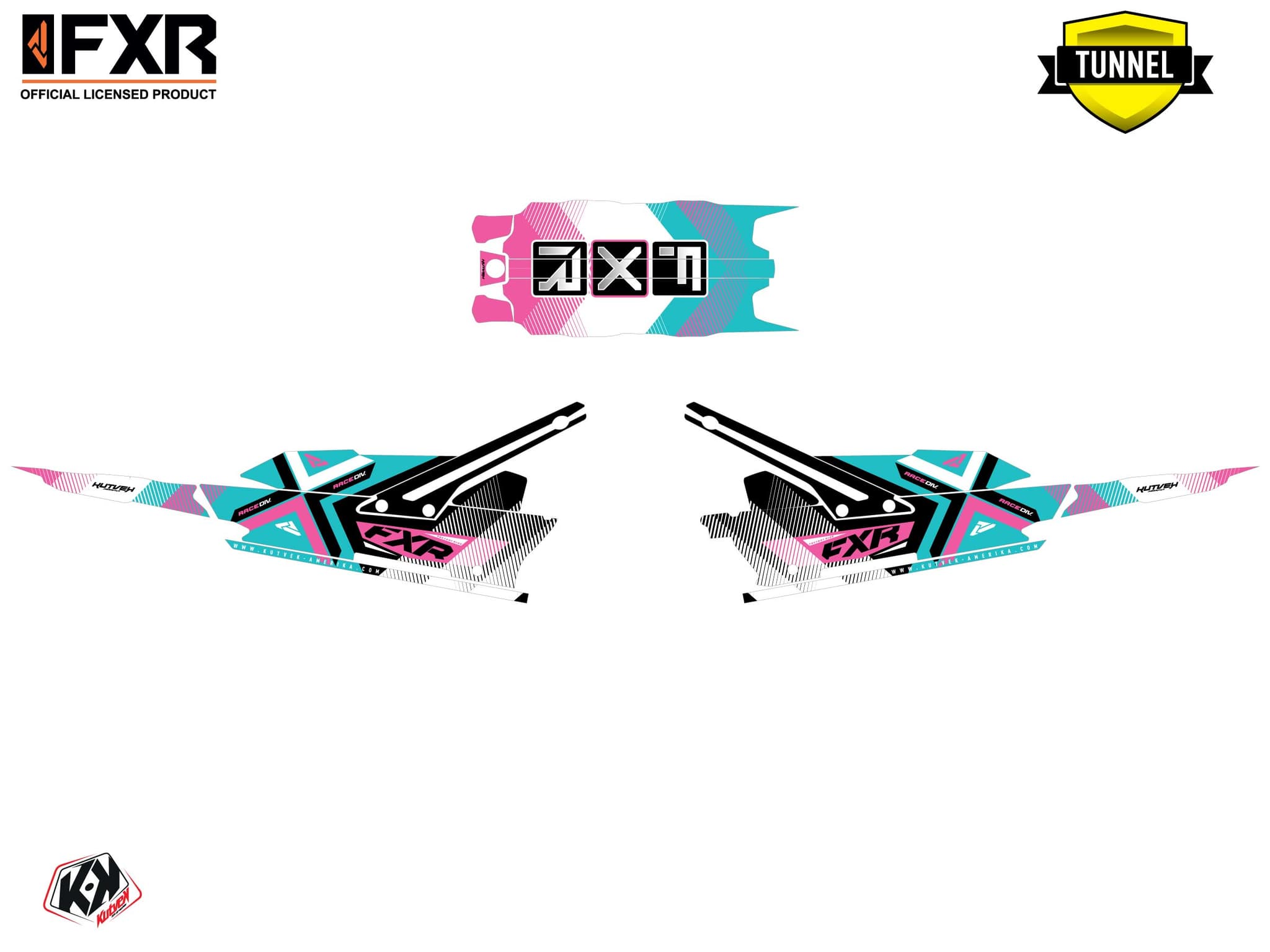 Graphic Kit Snowmobile Lynx Boondocker DS FXR Marginal Turquoise | Lynx | Kutvek