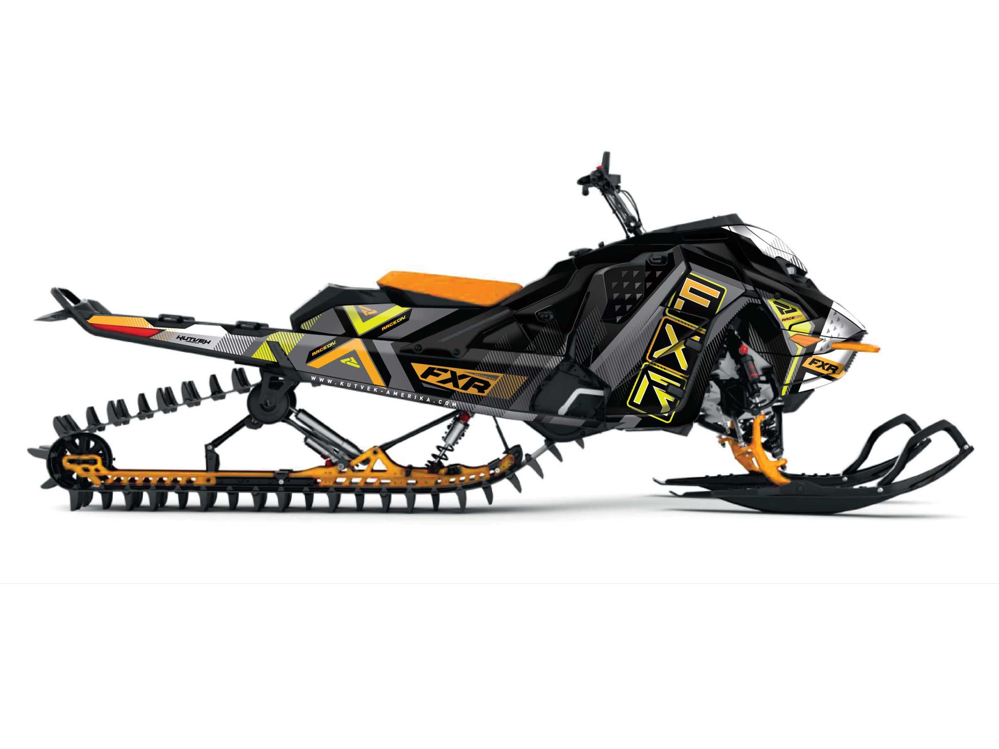 snowmobile skidoo backcountry 600r e-tec fxr marginal orange serie graphic kit