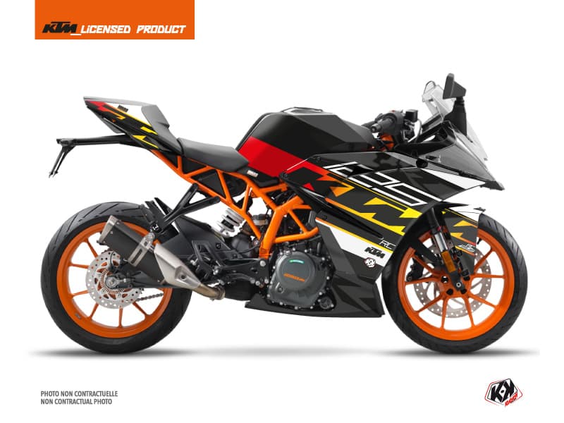 Kit graphique Moto Mass KTM 125 RC Noir Jaune