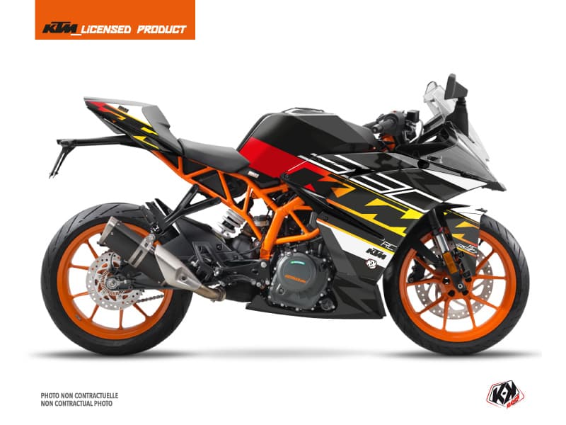 kit graphique moto ktm rc 390 mass noir-jaune