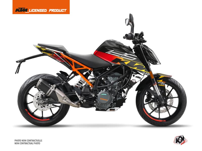 kit graphique moto ktm duke 125 mass noir-jaune