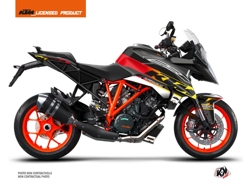 kit graphique moto ktm super duke 1290 gt mass noir-jaune
