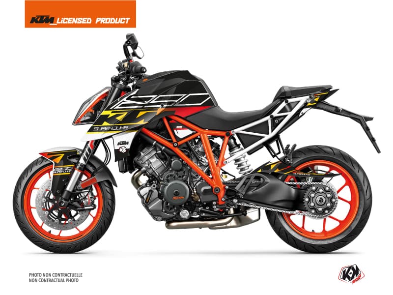 Kit graphique Moto Mass KTM Super Duke 1290 R Noir Jaune