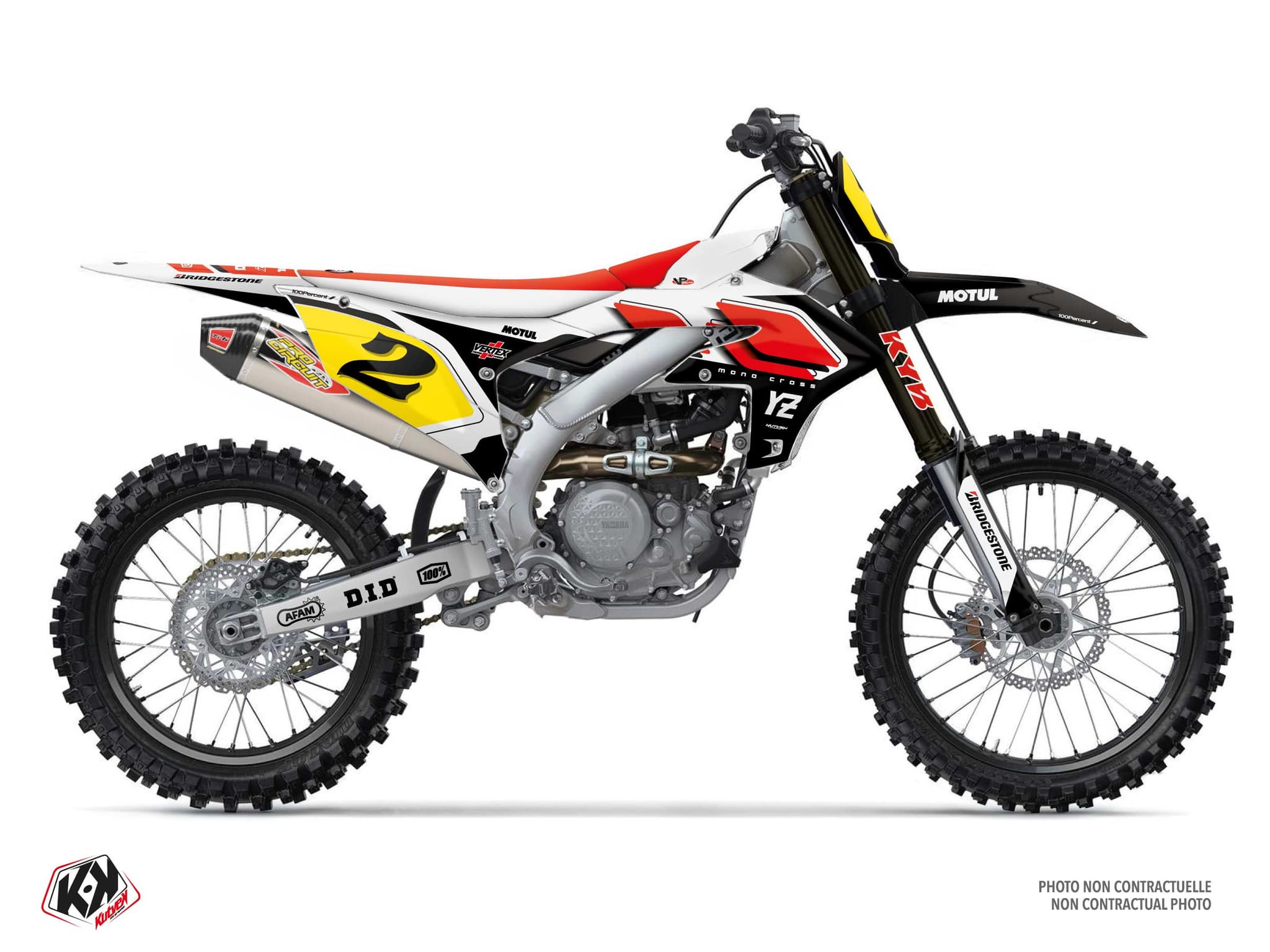 Yamaha YZ 450 F Dirt Bike Vintage Graphic Kit Red