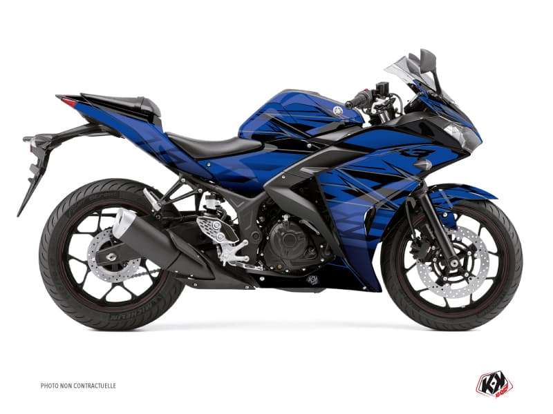Yamaha R3 Street Bike Mission Graphic Kit Blue Black