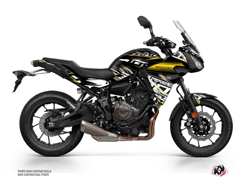 kit graphique moto yamaha tracer 700 mission noir-jaune