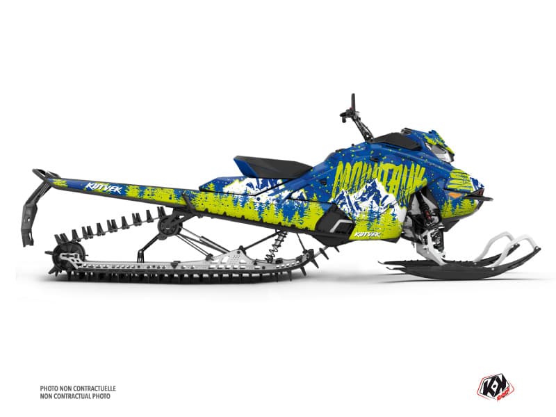 Kit déco BACKCOUNTRY Bleu-Jaune-Neon MOTONEIGE SKIDOO BACKCOUNTRY X-RS 850 E-TEC
