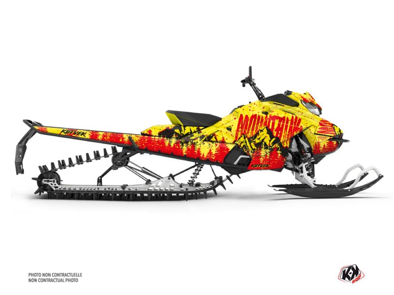 Kit déco BACKCOUNTRY Jaune-Rouge MOTONEIGE SKIDOO BACKCOUNTRY X-RS 850 E-TEC