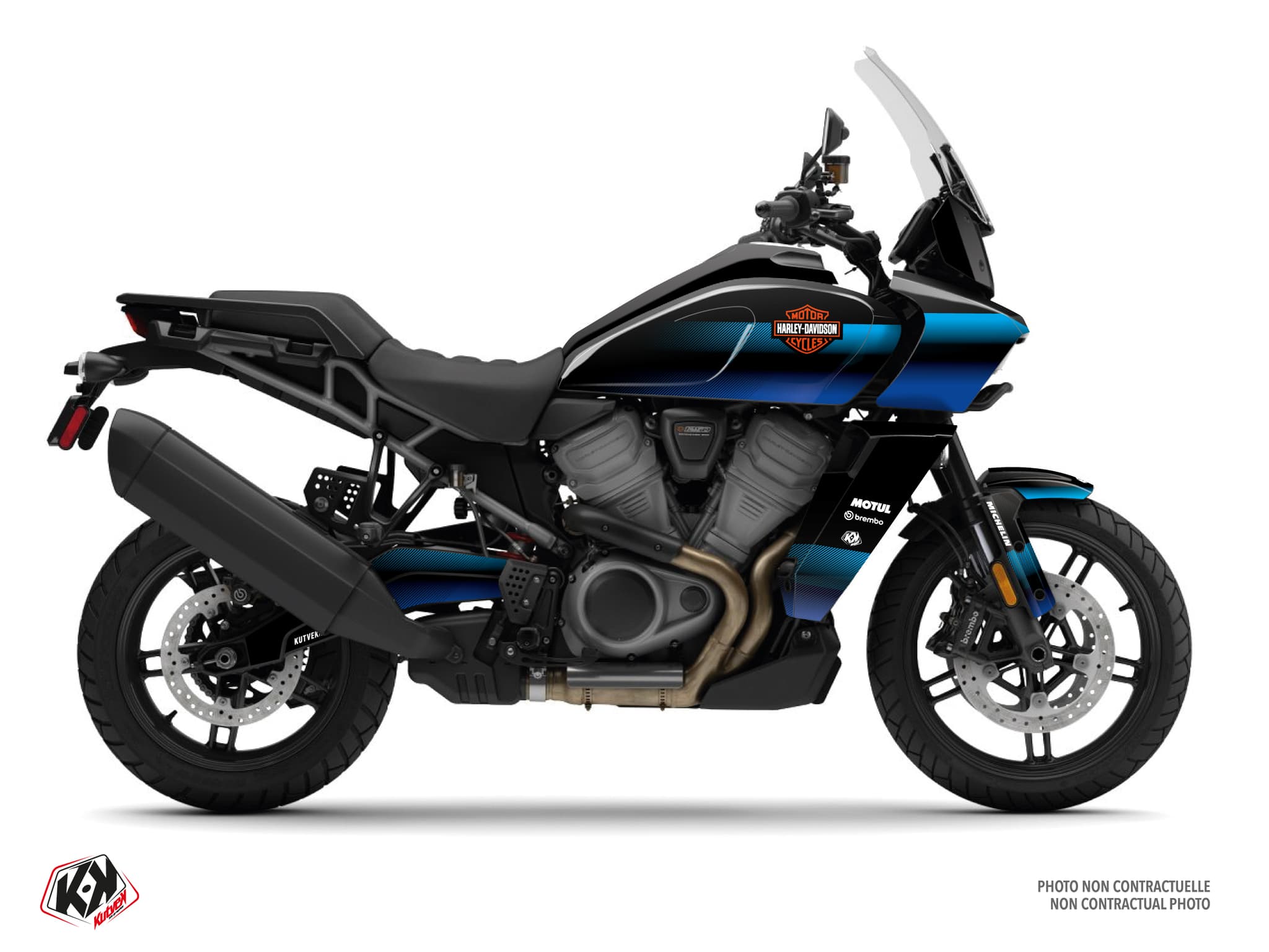 kit graphique moto harley davidson pan america 1250 murk bleu série