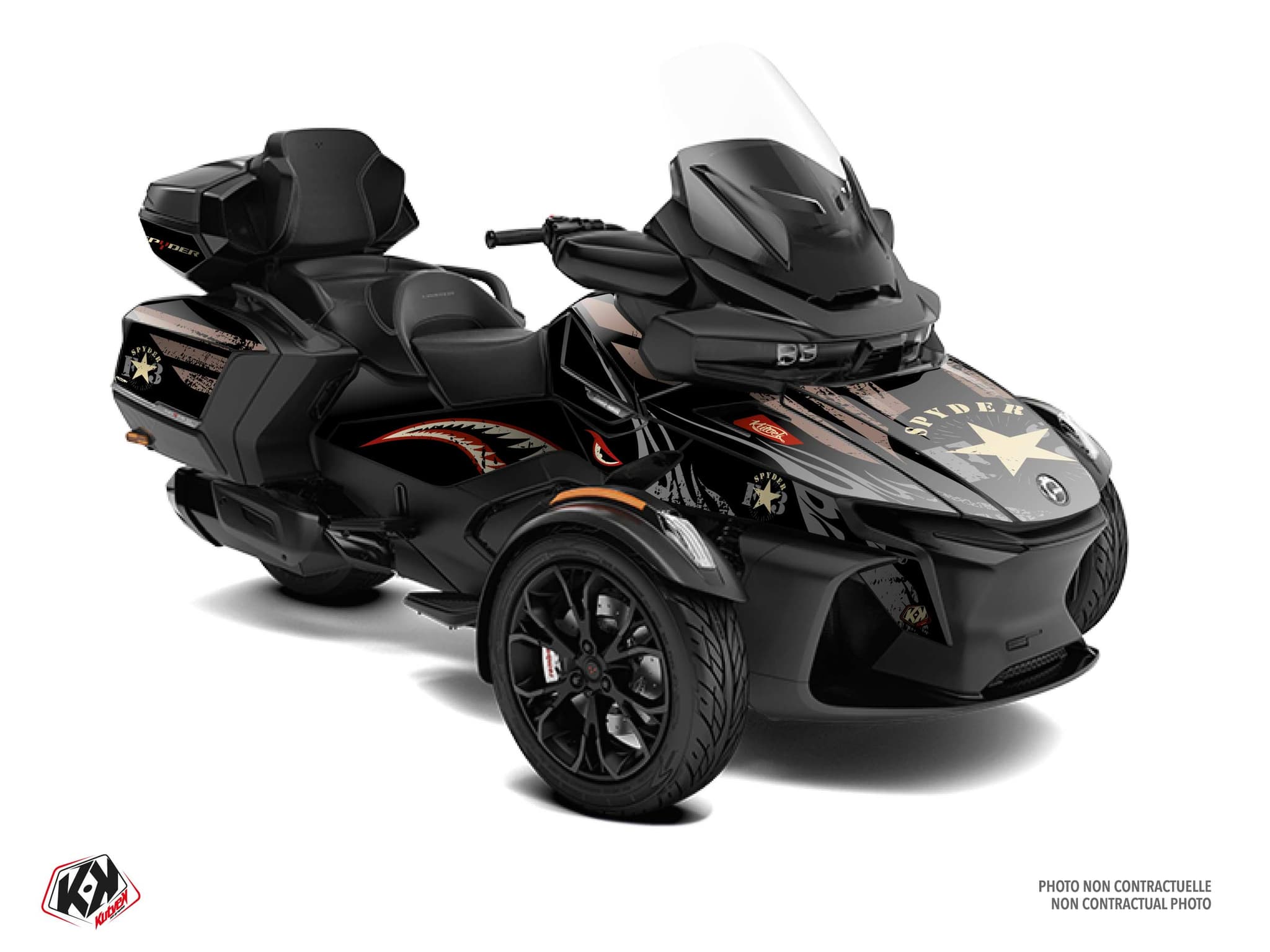 roadster can-am spyder rt navy beige graphic kit | Can am | Kutvek