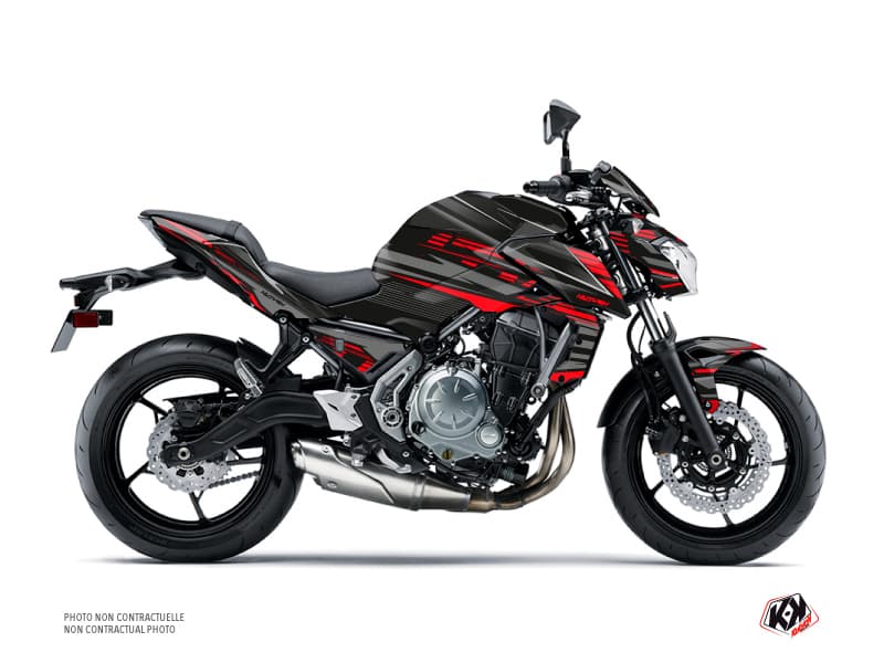 Kit graphique Moto Night Kawasaki Z 650 Noir Rouge