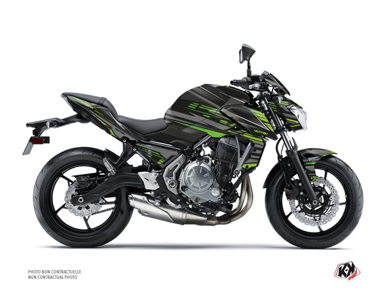 Kit graphique Moto Night Kawasaki Z 650 Noir Vert