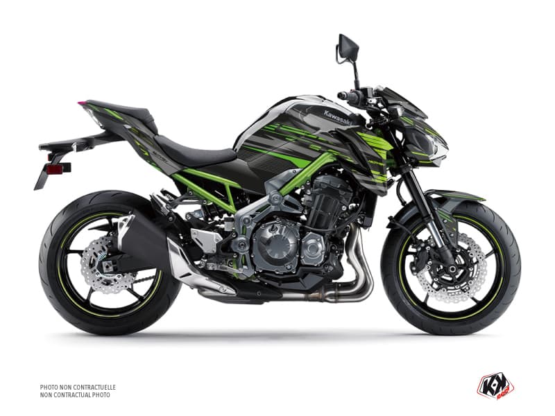 kit graphique moto kawasaki z 900 night noir-vert