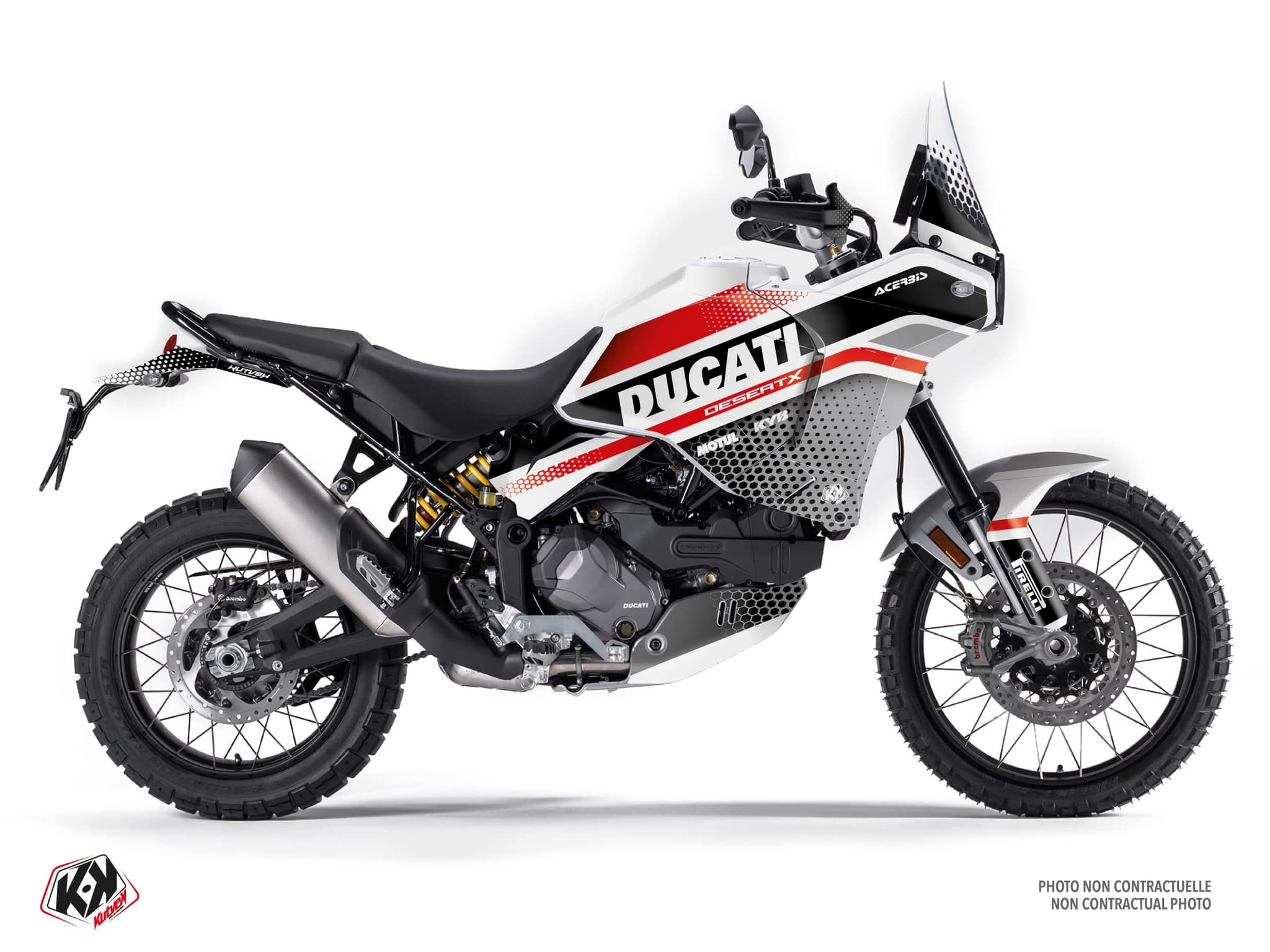 kit graphique moto ducati desert x nomia blanc