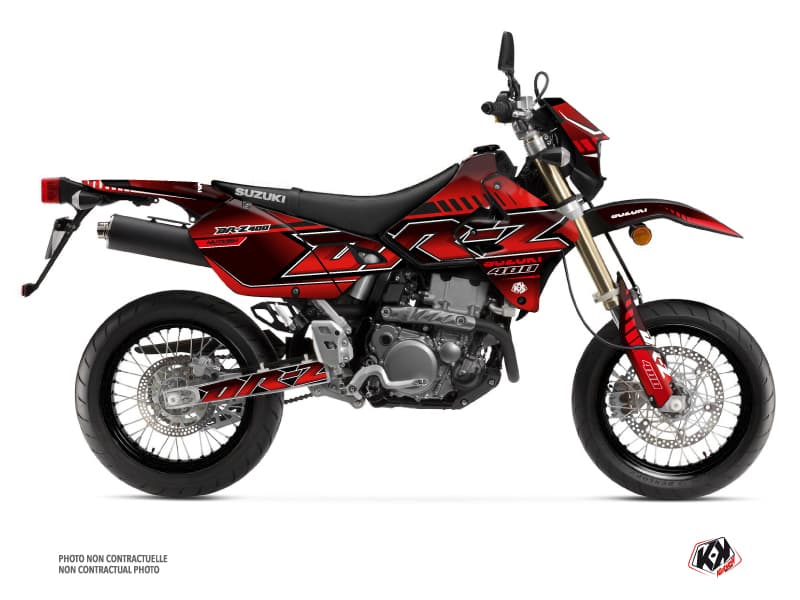 kit graphique motocross suzuki dr-z 400 sm oblik rouge