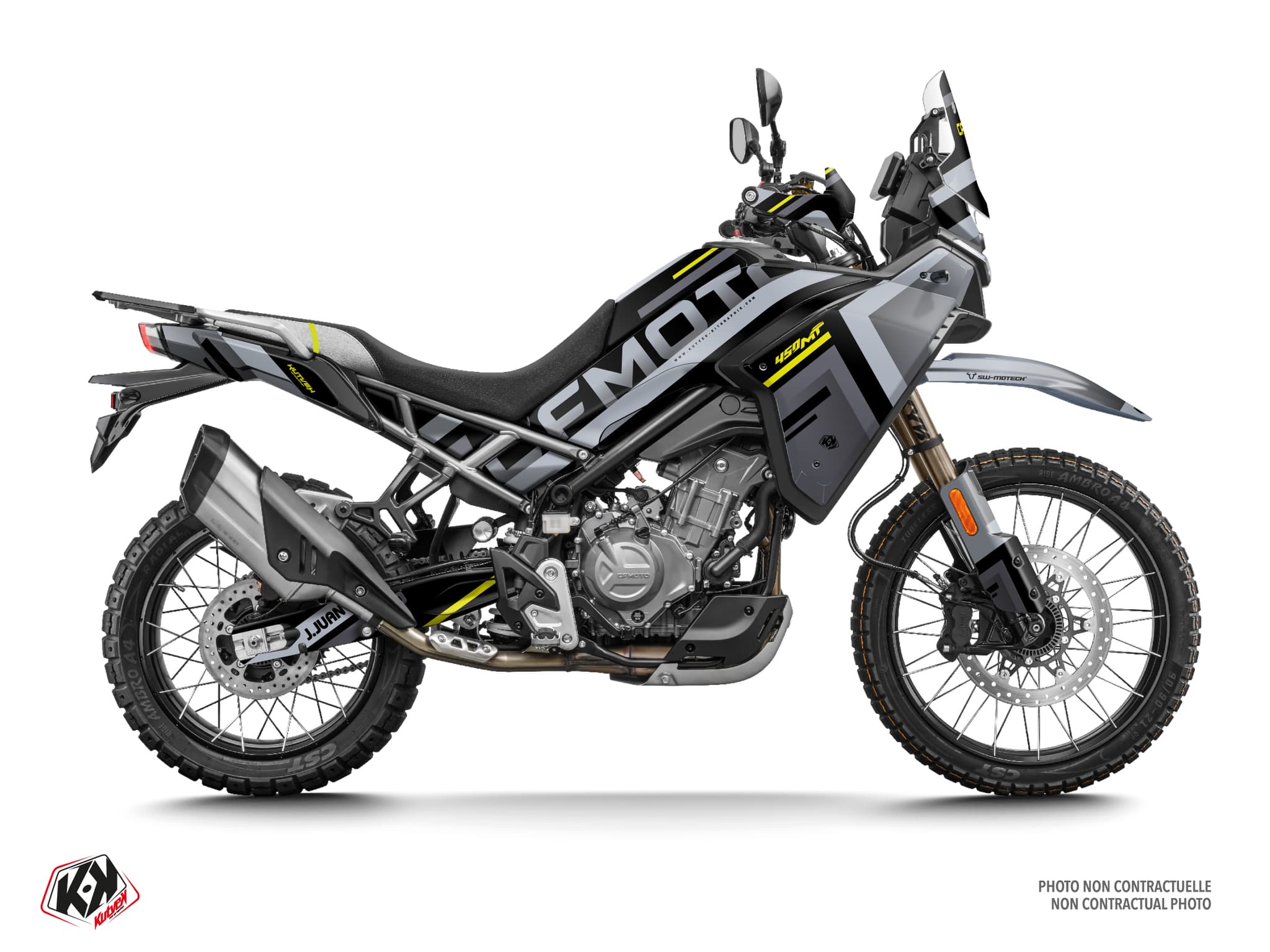 Kit Graphique moto cf moto mt 450 obsidian gris