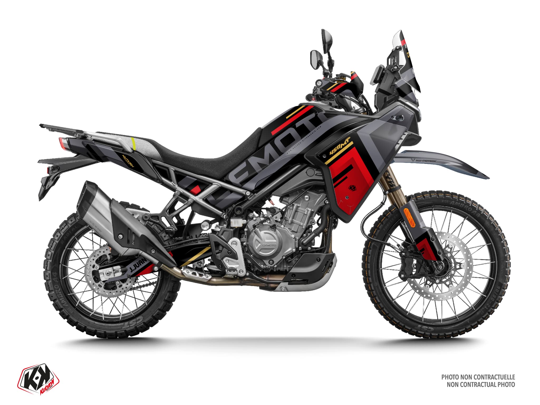 Kit Graphique moto cf moto mt 450 obsidian rouge