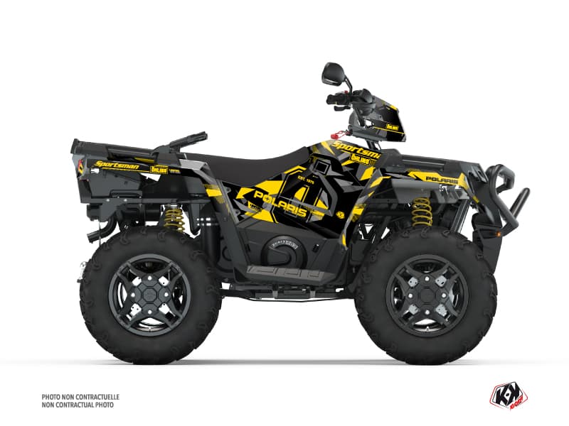 kit graphique quad polaris sportsman 570 forest ohlins gris-jaune