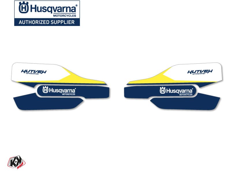 kit graphique stickers de protège mains orbit motocross husqvarna te-fe blanc