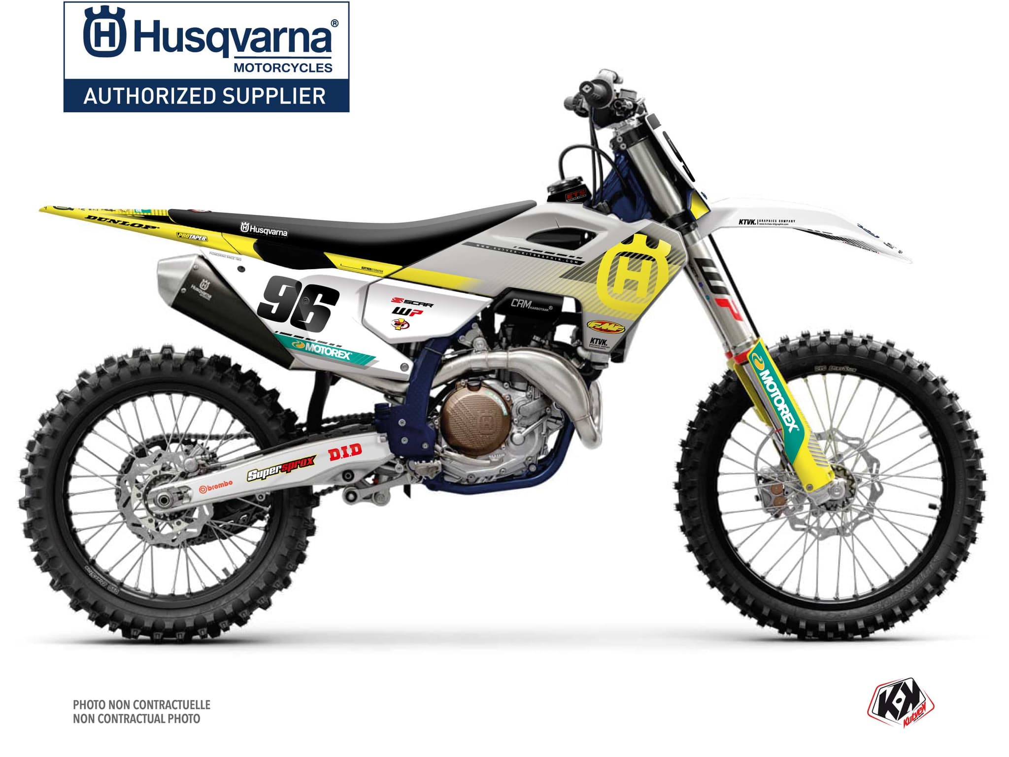 kit graphique motocross husqvarna fc 450 origin k24 gris