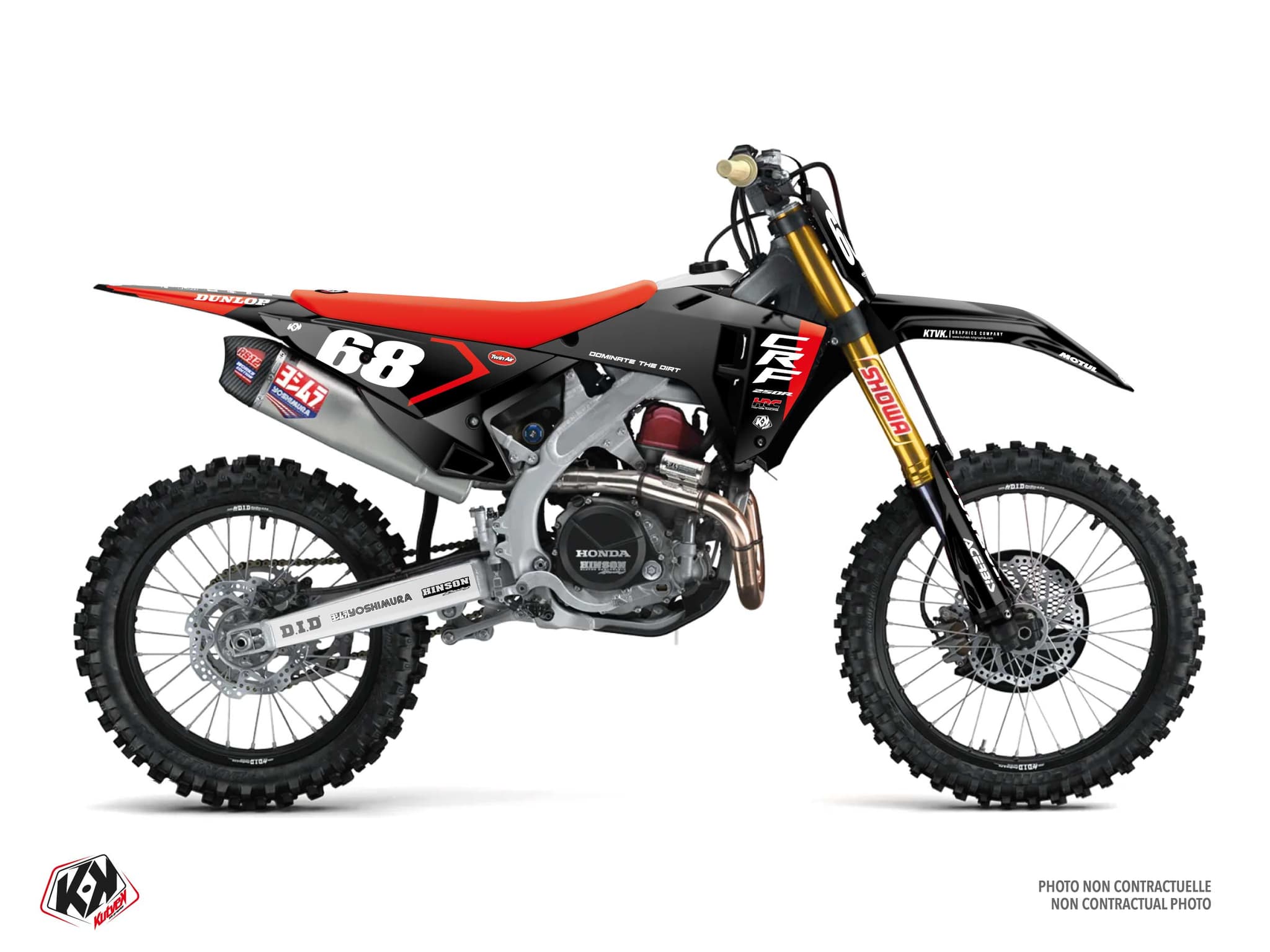 Kit graphique Motocross HONDA CRF 250 R ORIGIN Noir