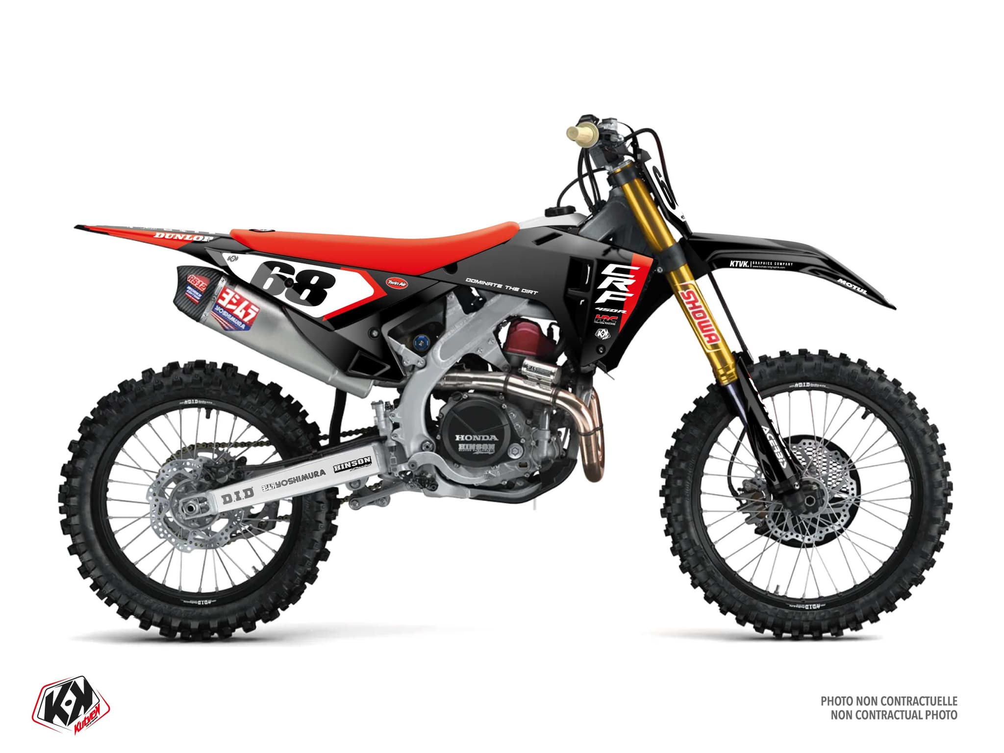 Dirt Bike HONDA CRF 450 R ORIGIN Black graphic kit