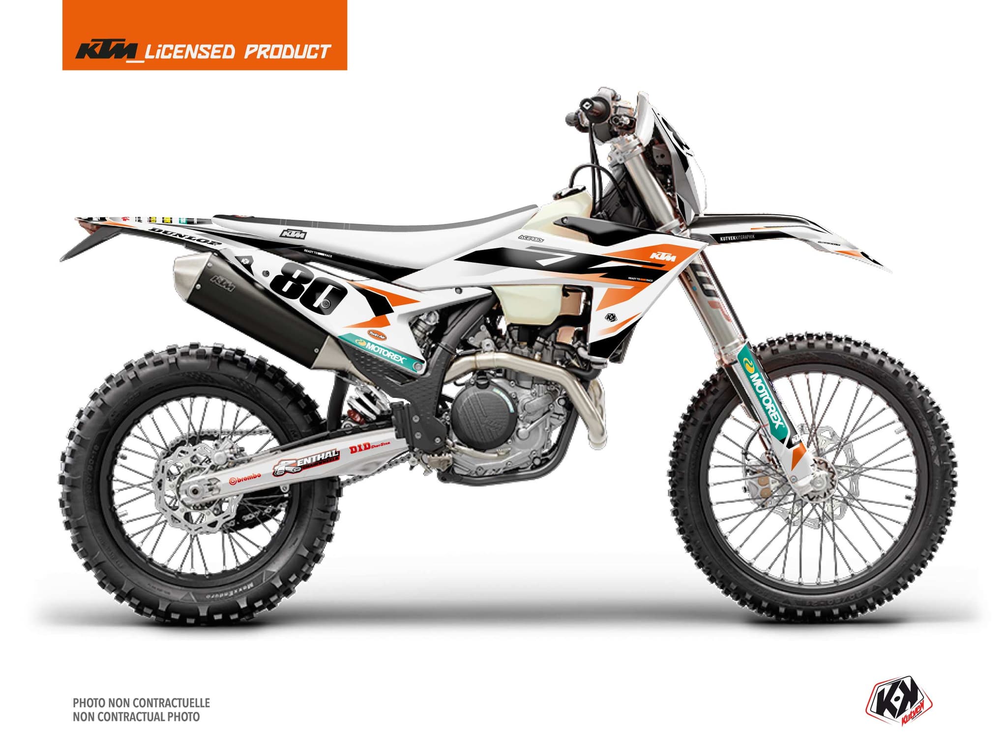 Kit graphique Motocross KTM EXC EXCF ORIGIN Blanc