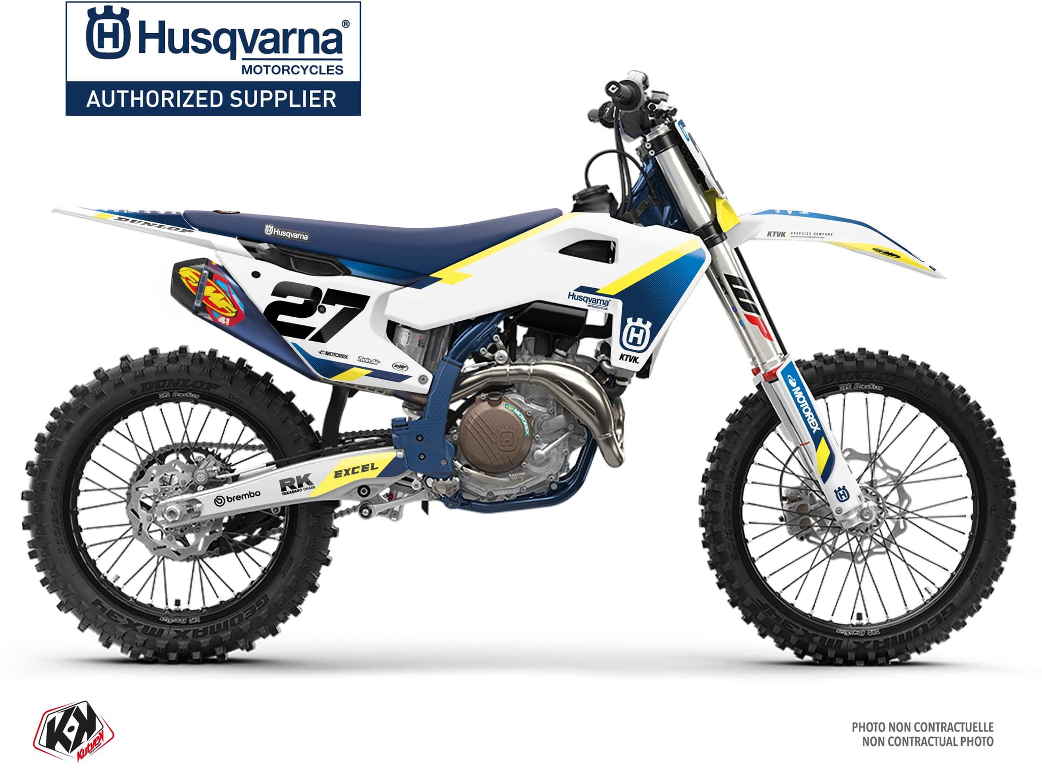 deko-set moto-cross husqvarna fc 450 origin k25 weiß