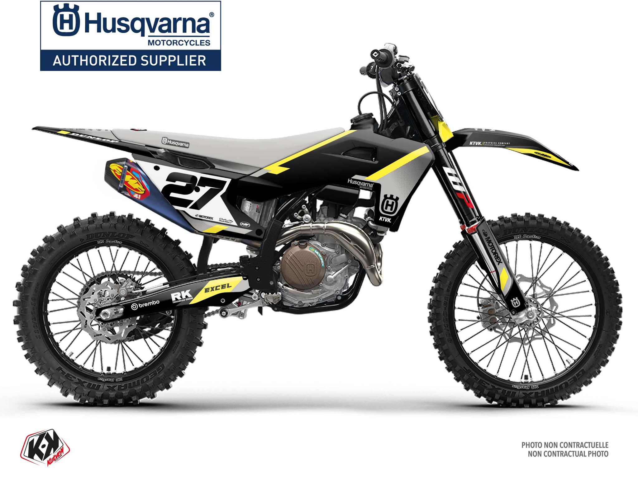 deko-set moto-cross husqvarna fc 450 origin k25 schwarz