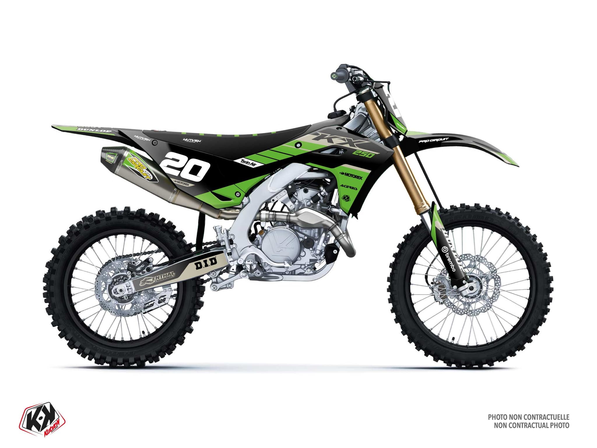Kit graphique Motocross KAWASAKI KX 250 F ORIGIN Noir