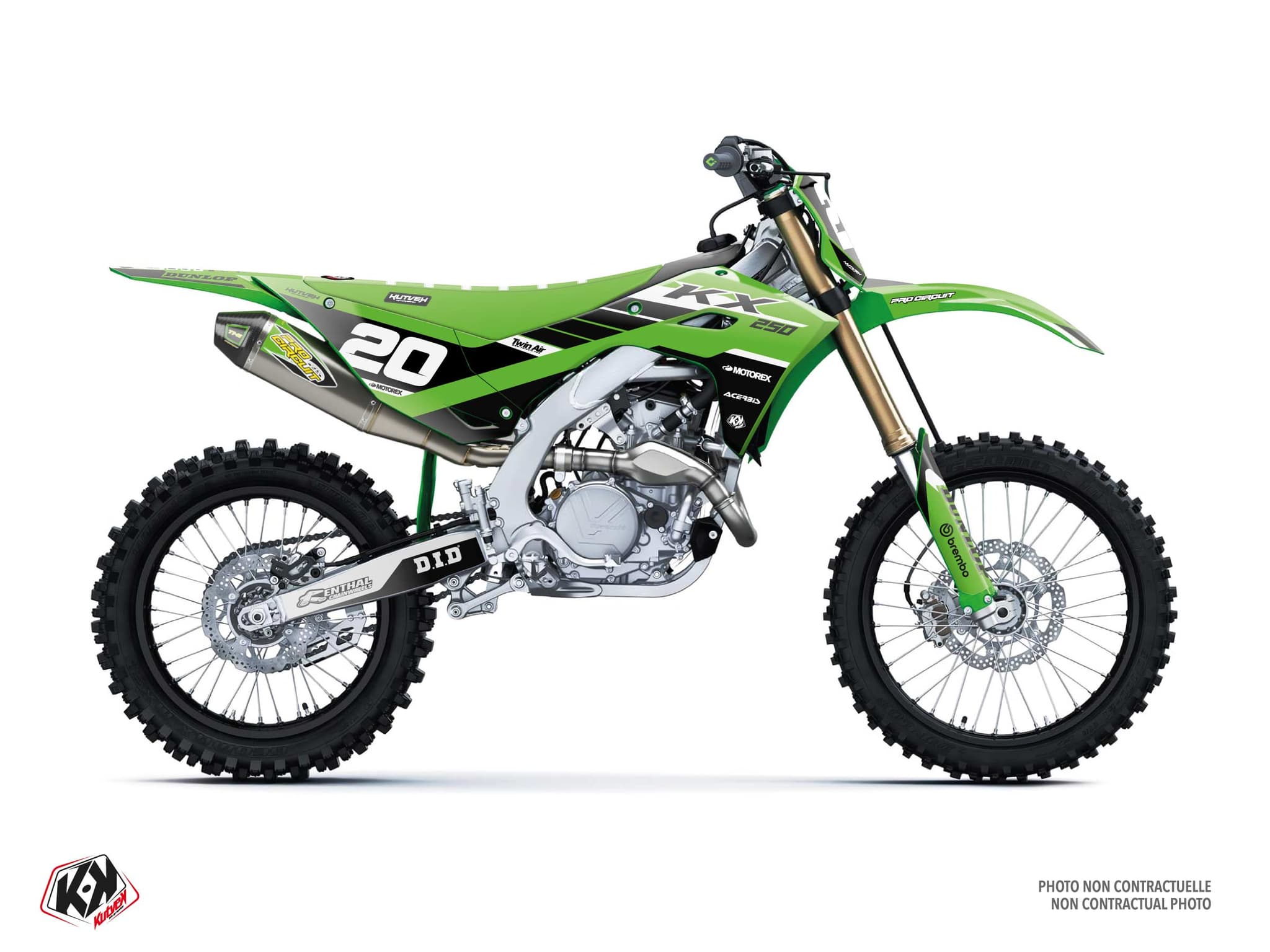Kit graphique Motocross KAWASAKI KX 250 F ORIGIN Vert