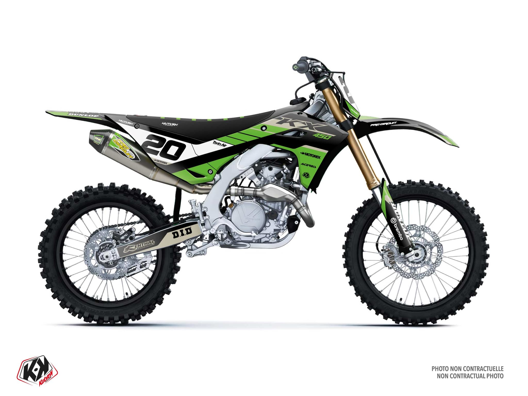 dirt bike kawasaki kx 450 f origin k25 black graphic kit