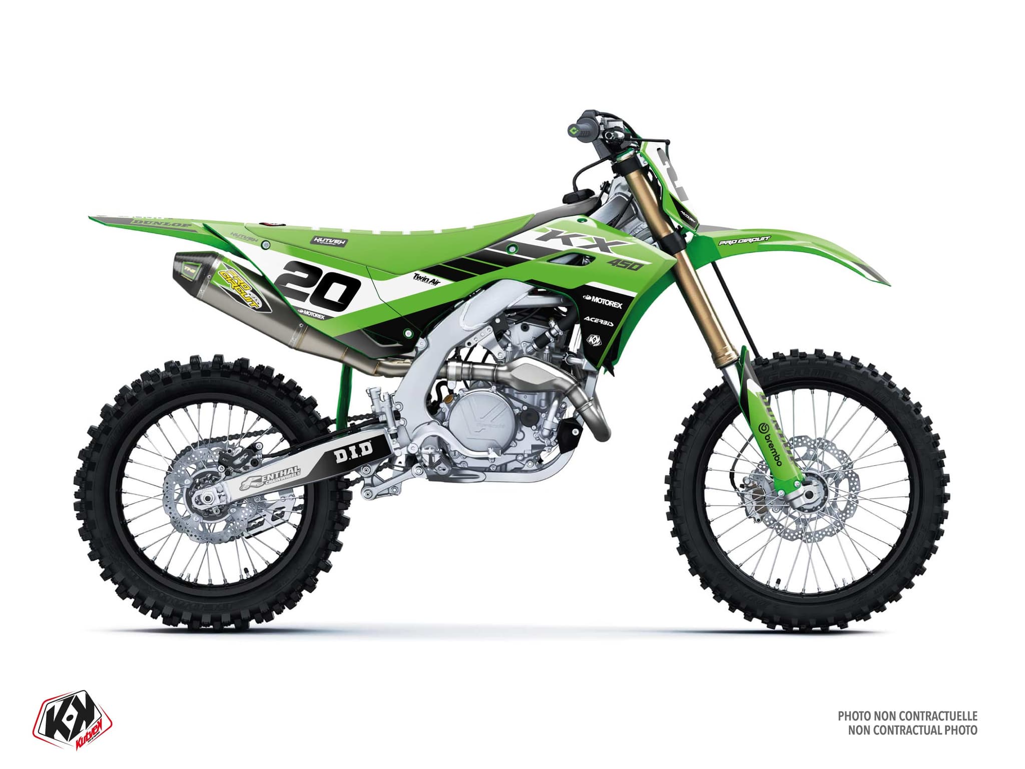dirt bike kawasaki kx 450 f origin k25 green graphic kit