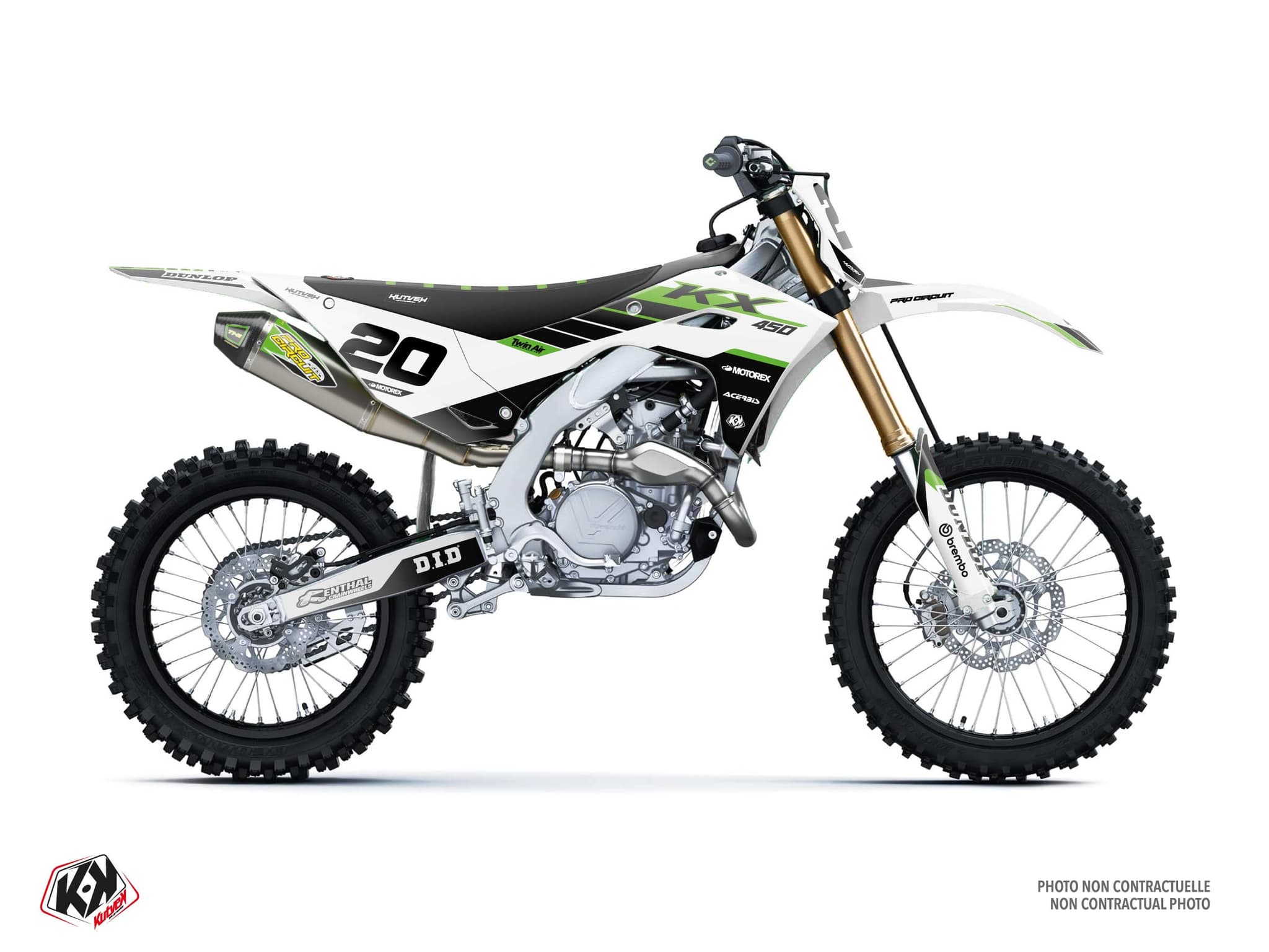 dirt bike kawasaki kx 450 f origin k25 white graphic kit