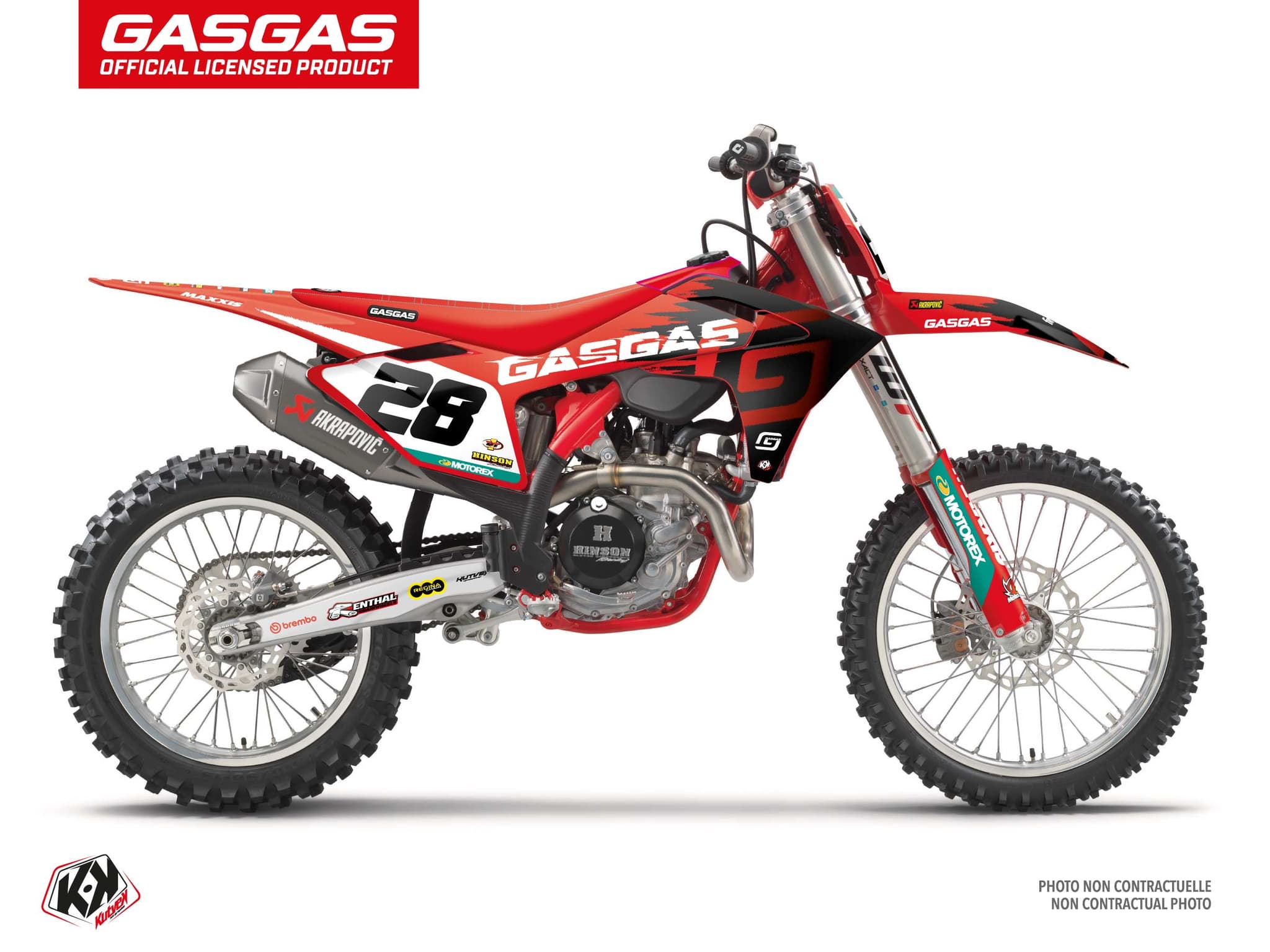 deko-set moto-cross gasgas mc 450 f origin k25 rot
