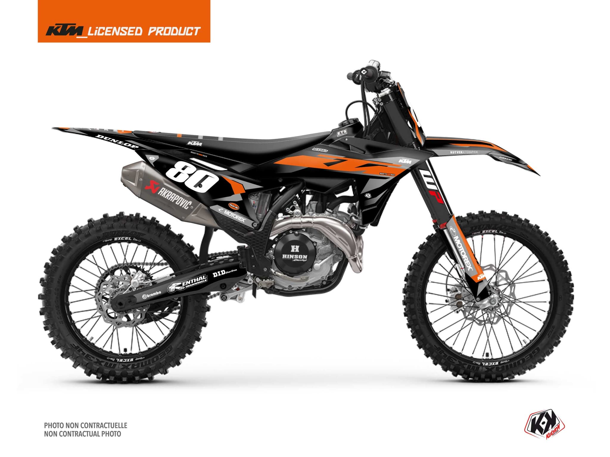 Deko-Set Moto-Cross KTM SX 125 ORIGIN Schwarz