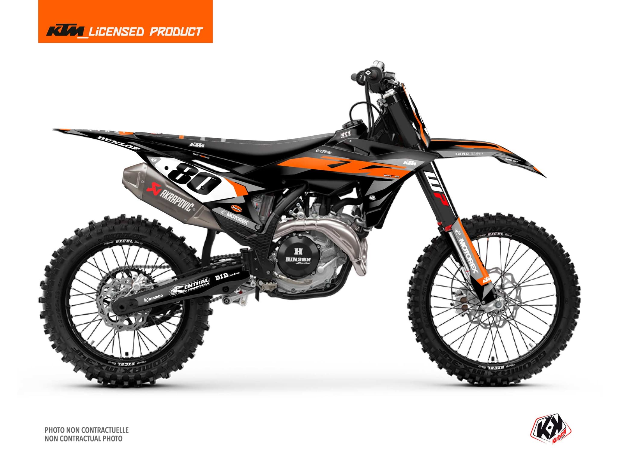 Deko-Set Moto-Cross KTM SX 300 ORIGIN Schwarz