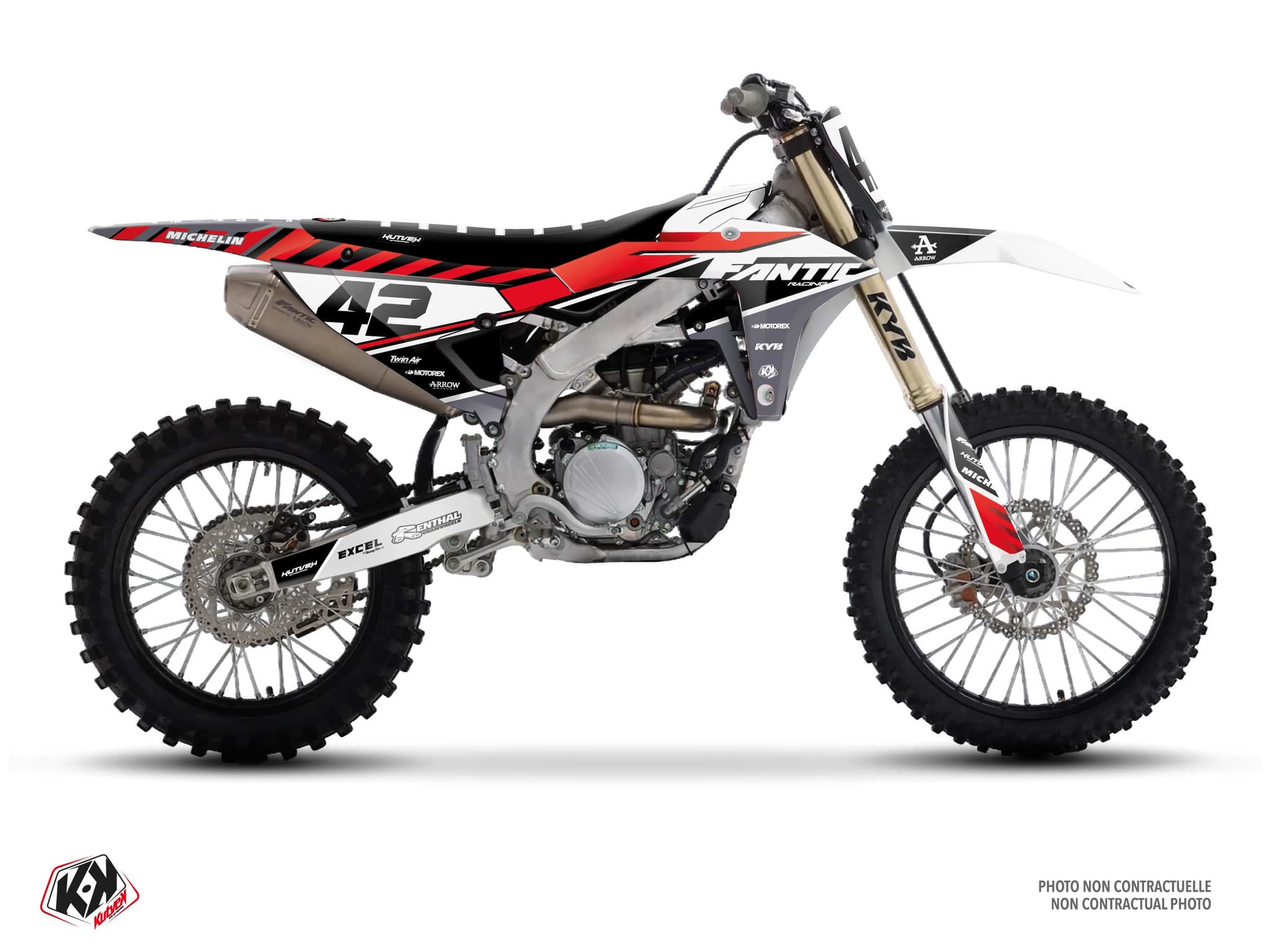 Kit Graphique motocross fantic xx 450 f origin k25 noir