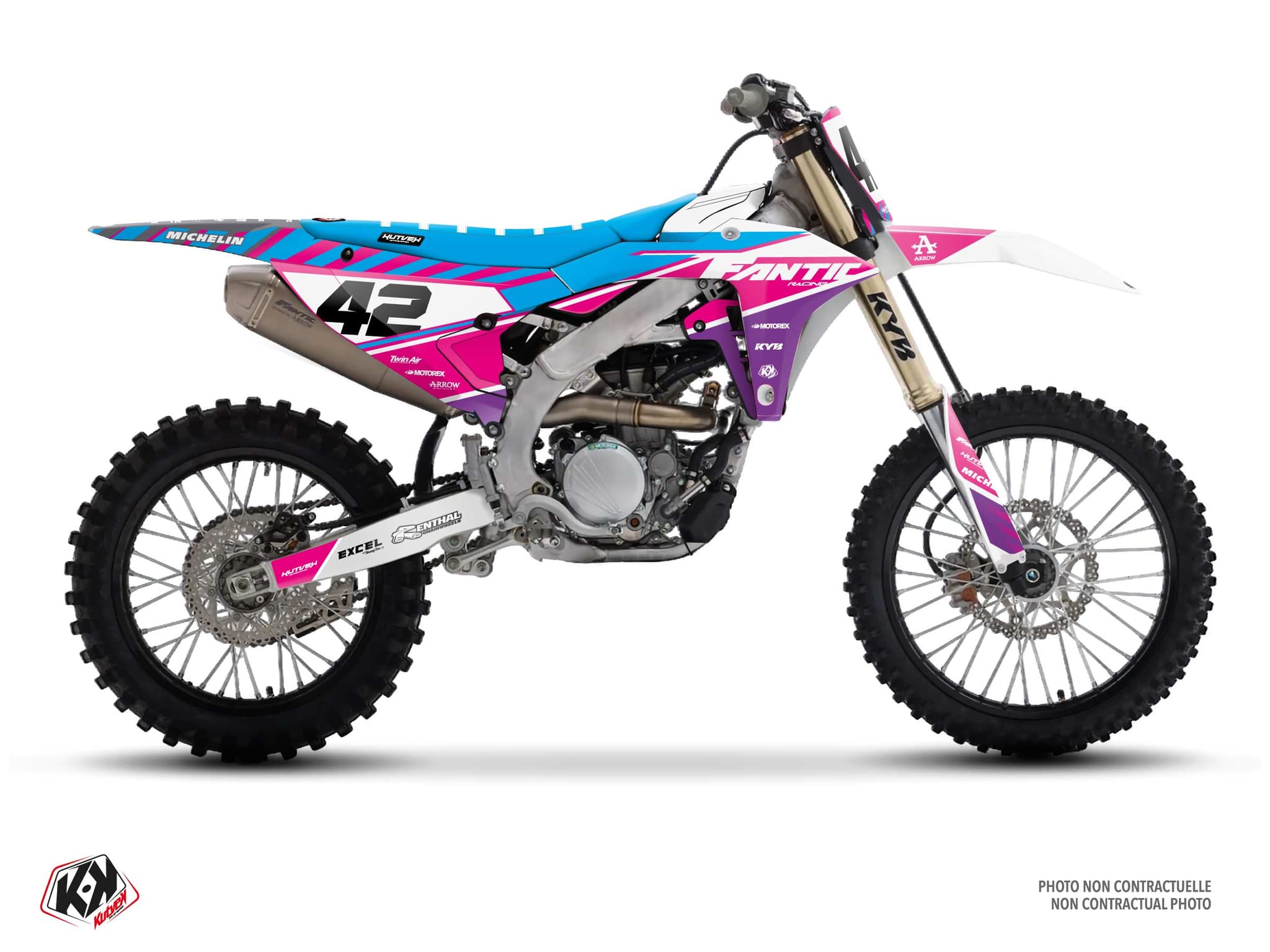 Kit Graphique motocross fantic xx 450 f origin k25 rose
