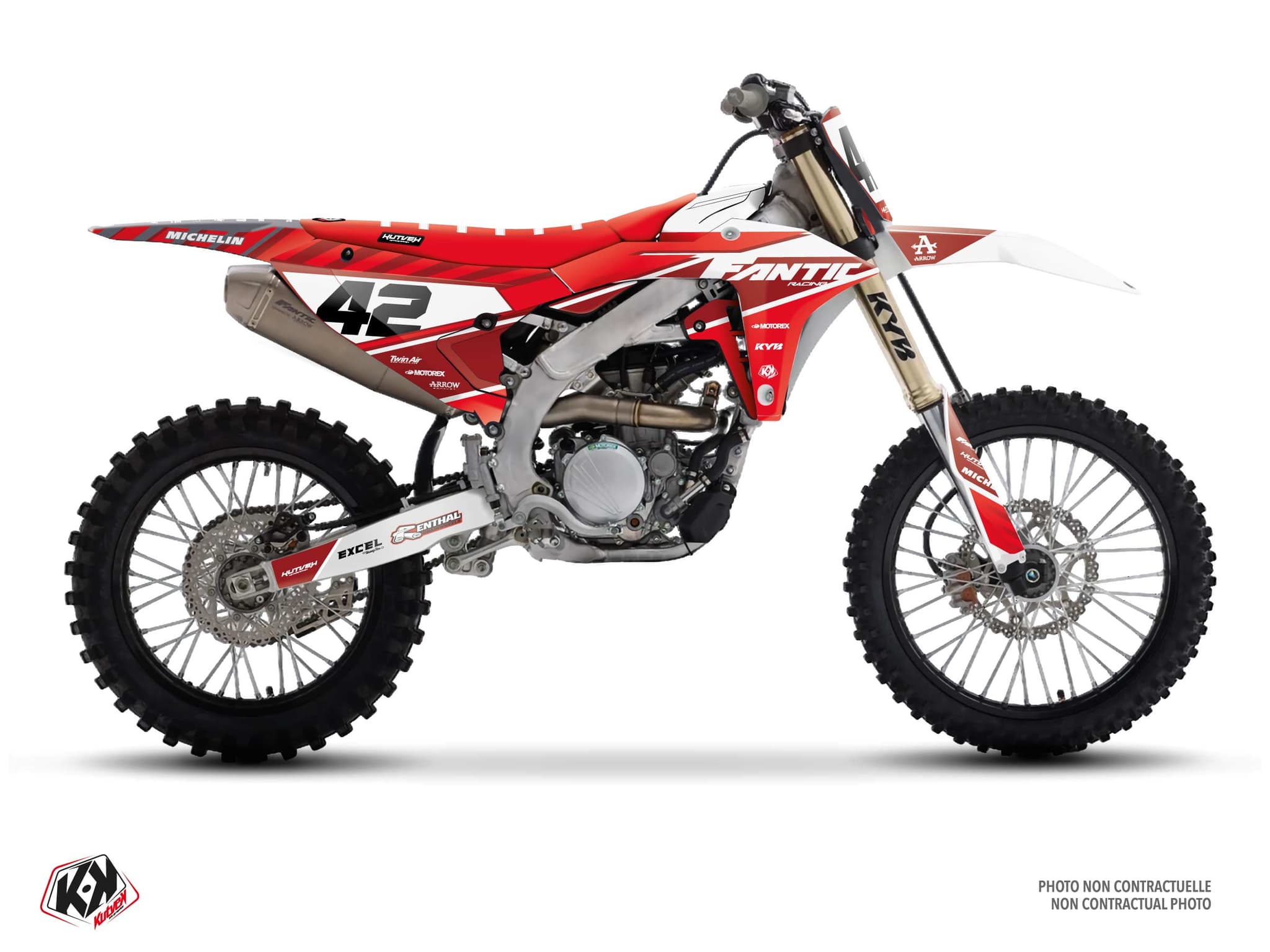 kit graphique motocross fantic xx 450 f origin k25 rouge