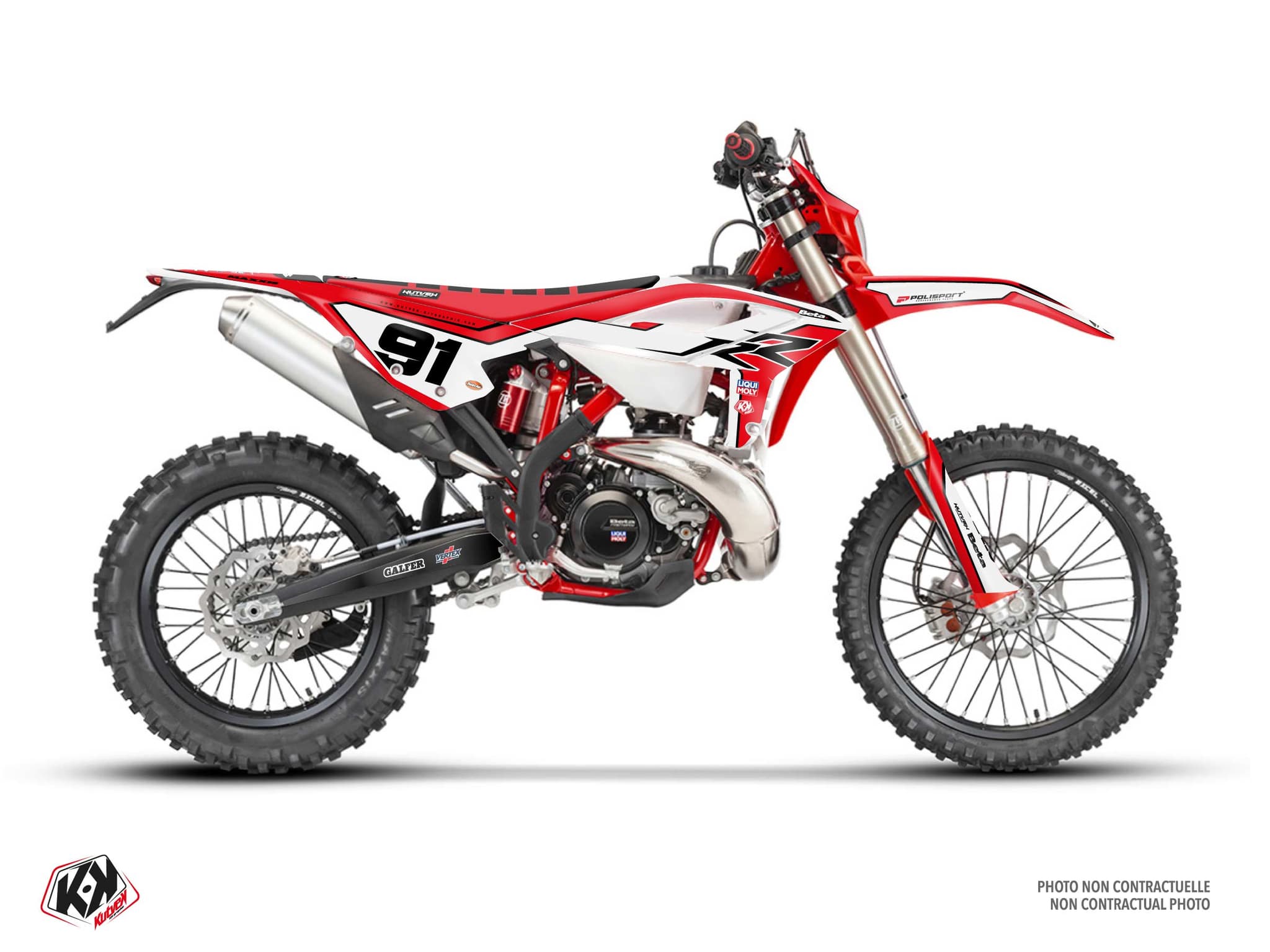 Beta RR 450 4T Origin K25.1 Red-White Dirt Bike Graphic Kit