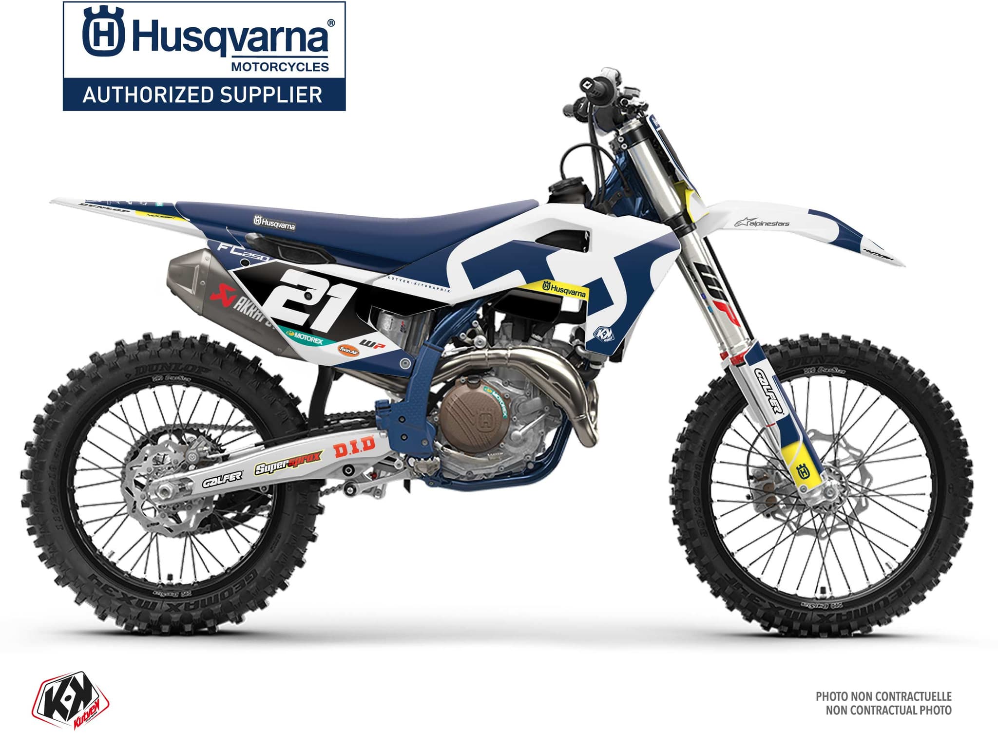 deko-set moto-cross husqvarna fc 250 origin k26 weiß