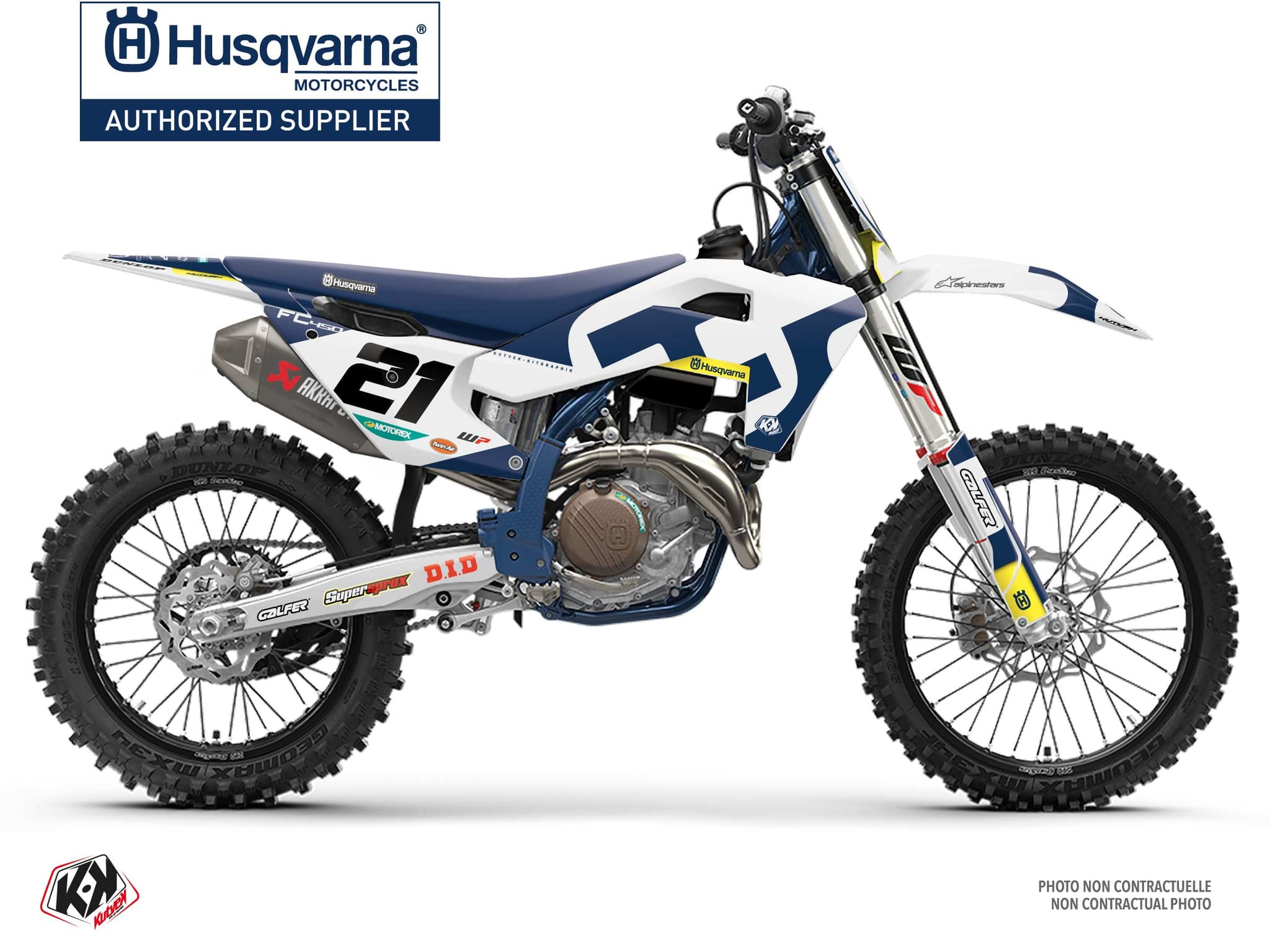 deko-set moto-cross husqvarna fc 450 origin k26 weiß