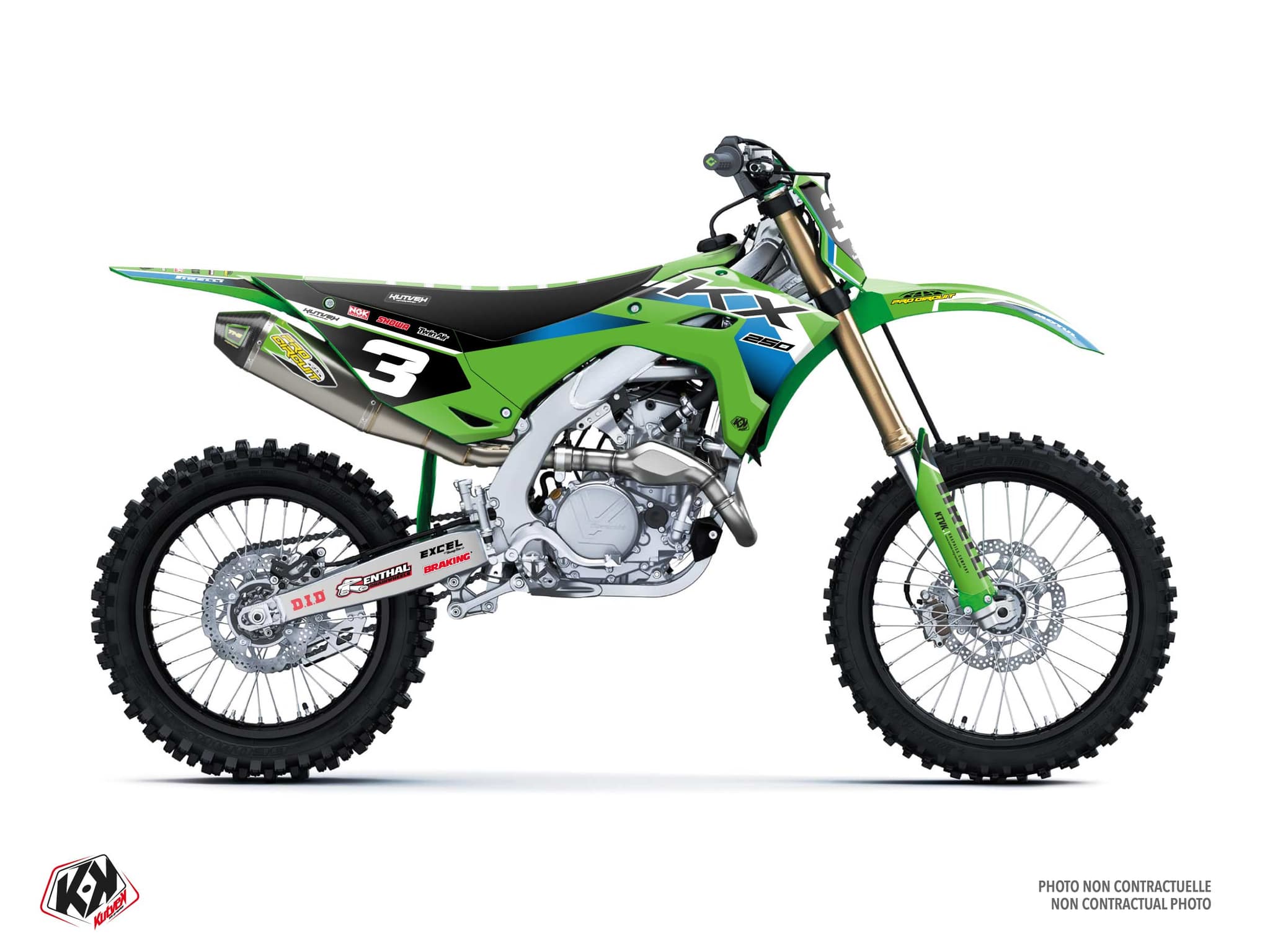 Kit graphique Motocross KAWASAKI KX 250 F ORIGIN Vert