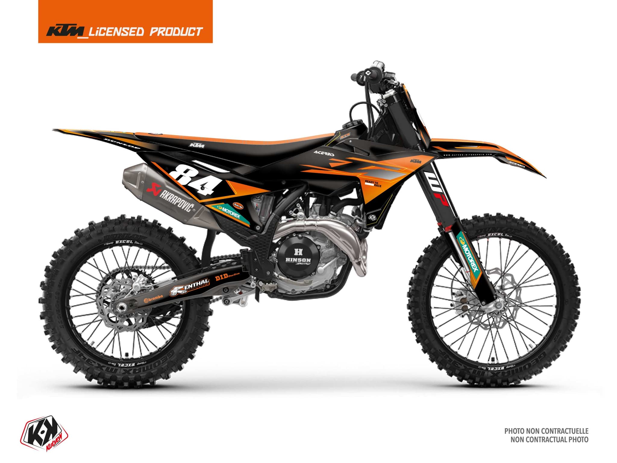 Kit Graphique origin k26 noir motocross ktm sx 250 f