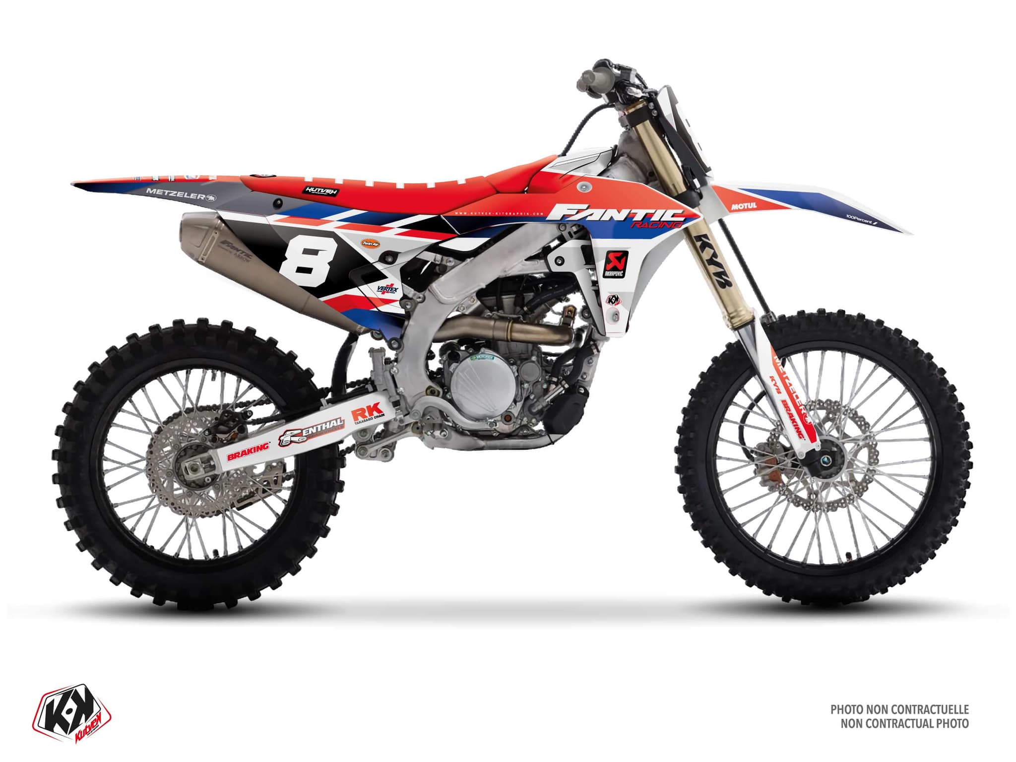 Kit Graphique origin k26 rouge-bleu motocross fantic xx 250 f