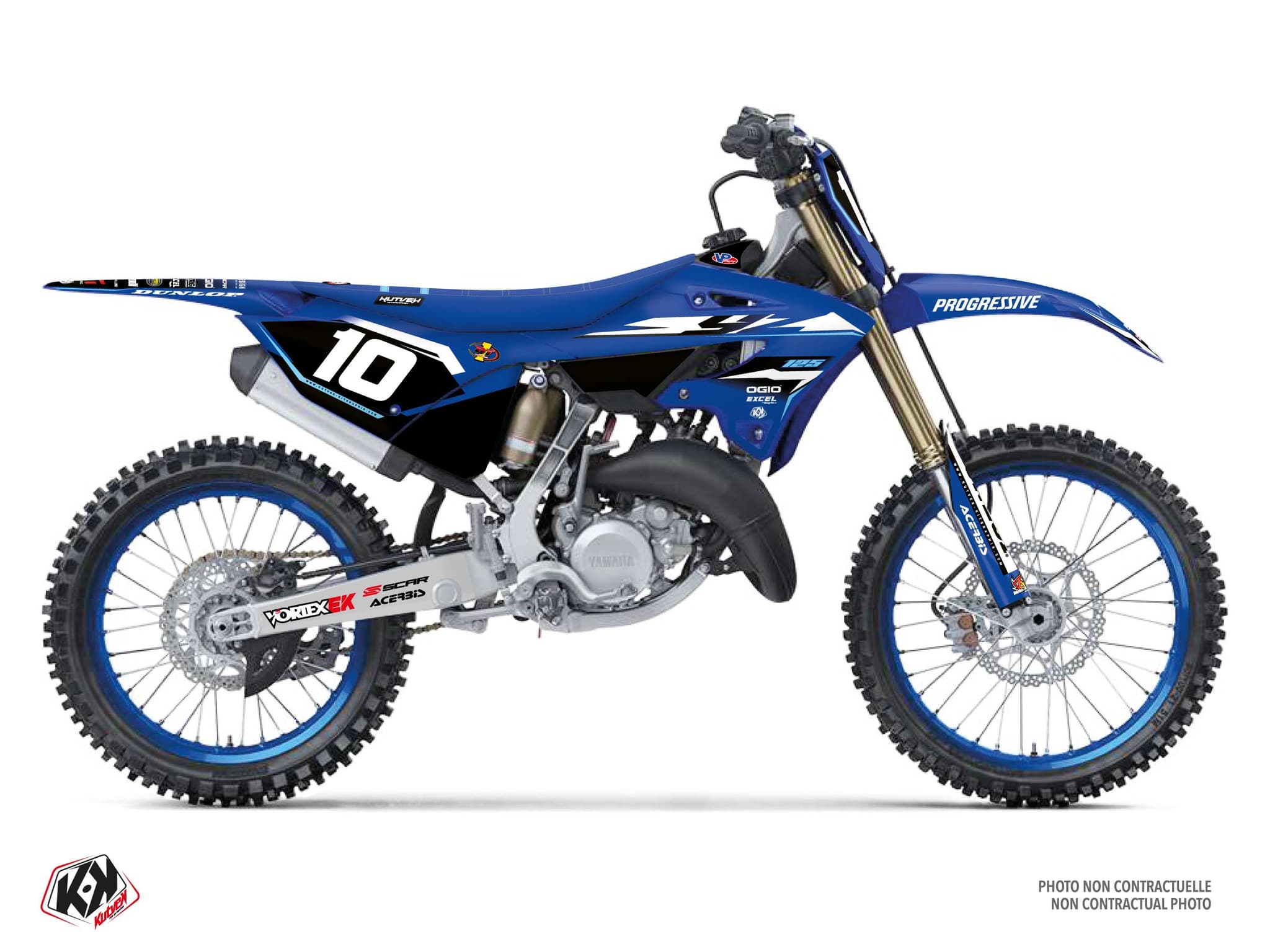 Deko-Set Moto-Cross YAMAHA YZ 125 ORIGIN Blau | 125 YZ | Kutvek